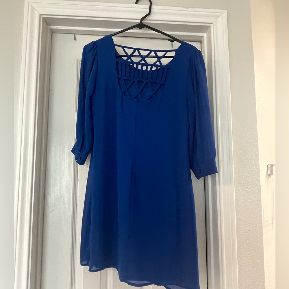 Chiffon, open-back dress (S)